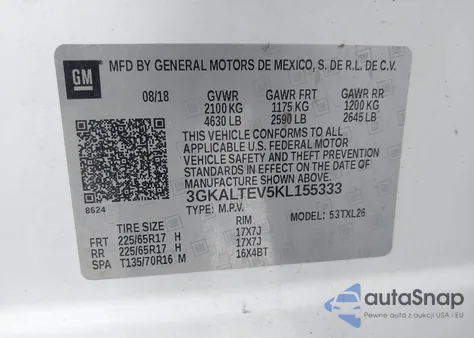 2019 GMC Terrain Sle from USA, damaged, VIN 3GKALTEV5KL155333